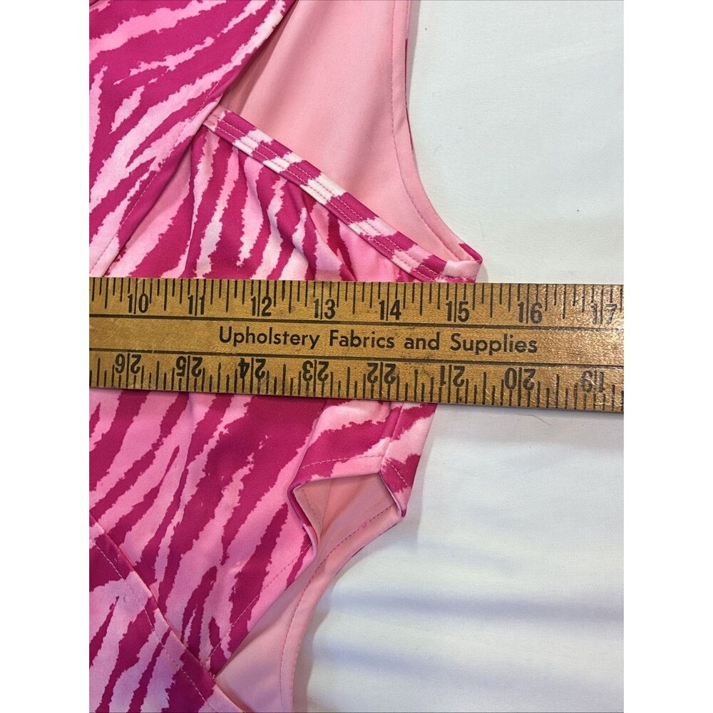 Vivienne Hu Cut Out Bodycon Cocktail Dress Sz 4 Bold Pink Zebra Print Party READ - Picture 5 of 16